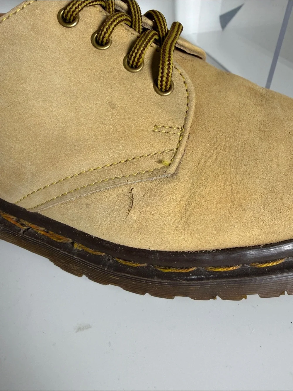 VTG Dr Martens Made In England 1461 Tan Nubuck Lace-Up Oxfords UK 5 / US 7-Women